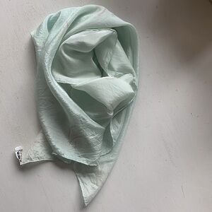 ECHO Silk Scarf in Soft Green w/ Pink
